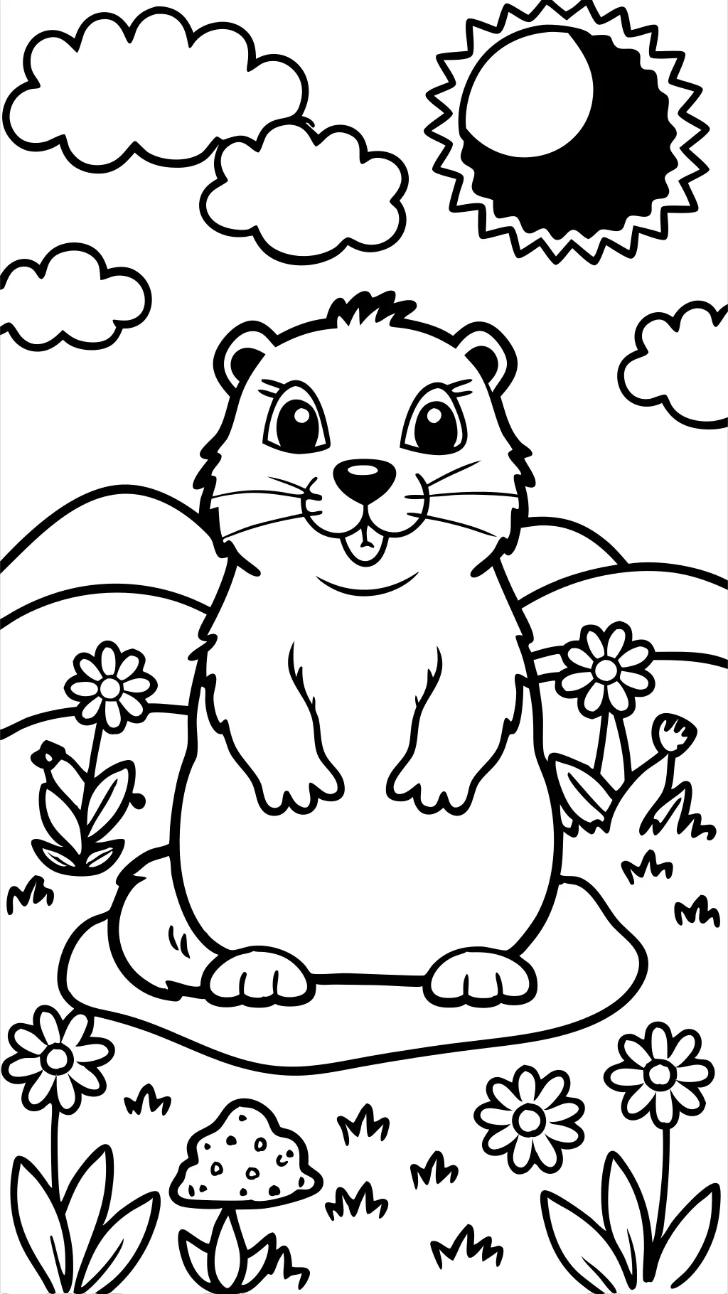 coloriage de la journée de marmotte